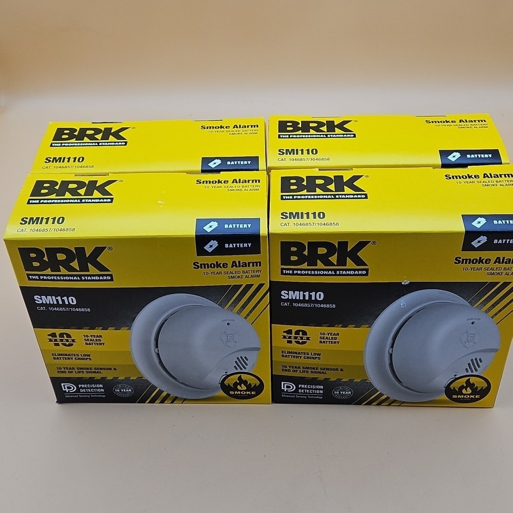BRK SMI110 Smoke Alarm Contractor - 4 Pack Brand New 10 Year